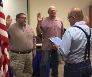Board President Swears in Ed Sweazy and Dwight Smith