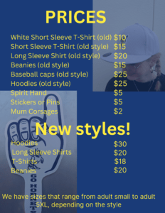 image of text showing school store prices